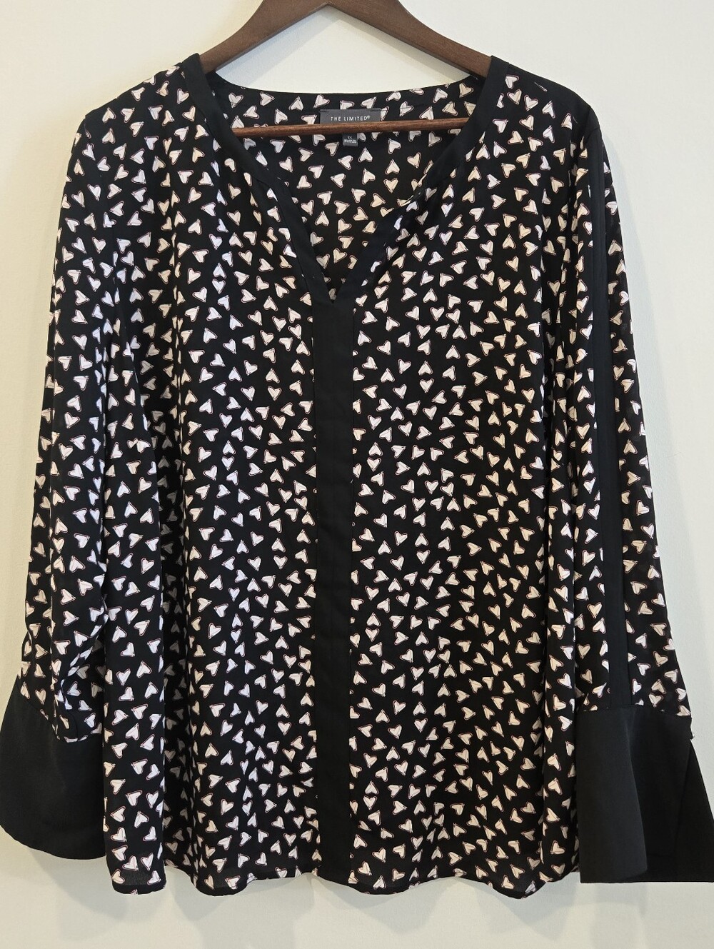 The Limited Button Front Hearts Shirt Top Blouse Sz 1X 16W 18W Plus Love Girly